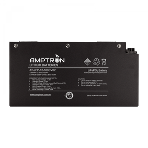 Amptron Slimline 12V 100Ah Lithium Battery 100A Continuous Discharge