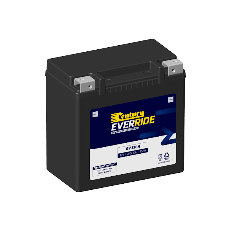 GYZ16H Century EverRide Heavy Duty AGM Battery 210CCA 13AH