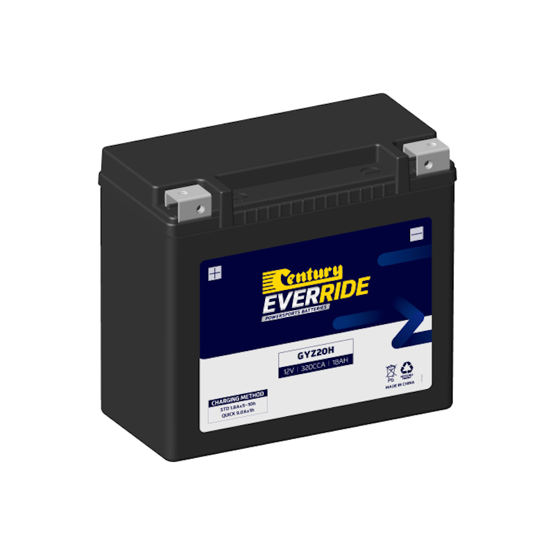 GYZ20H Century EverRide Heavy Duty AGM Battery 320CCA 18AH