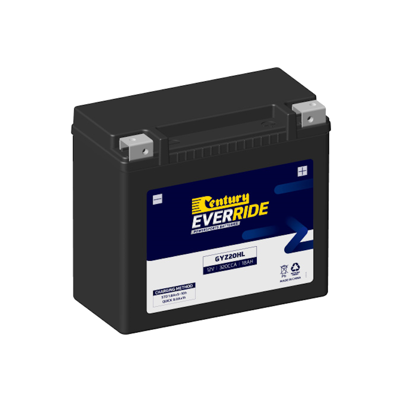 GYZ20HL Century EverRide Heavy Duty AGM Battery 320CCA 18AH