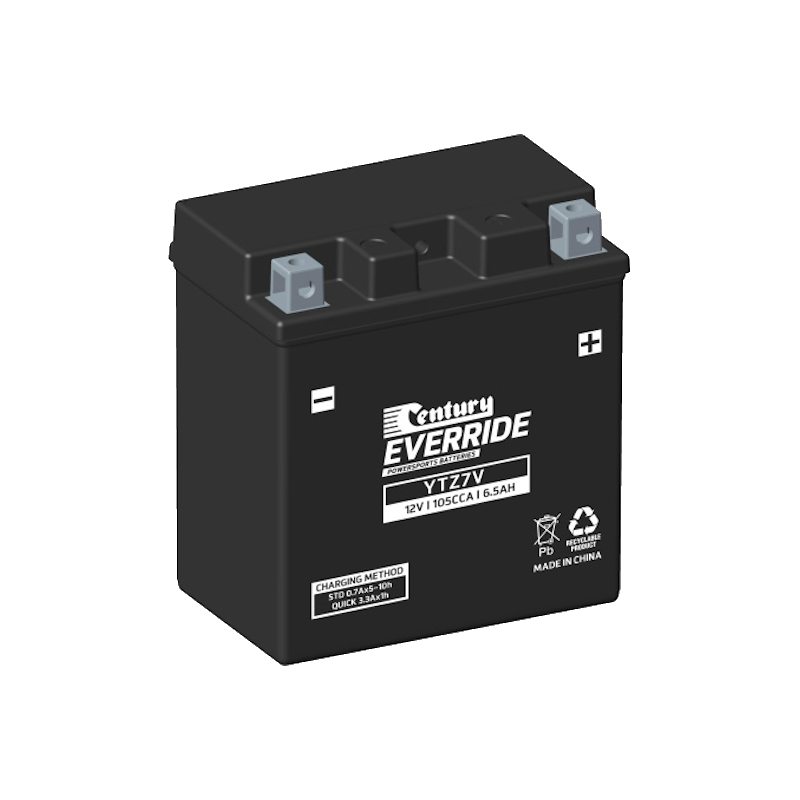 YTZ7V Century EverRide Hi Performance AGM Battery 105CCA 6.5AH