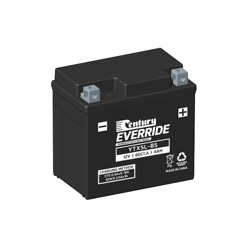 YTX5L-BS Century EverRide MF AGM Battery 80CCA 4AH