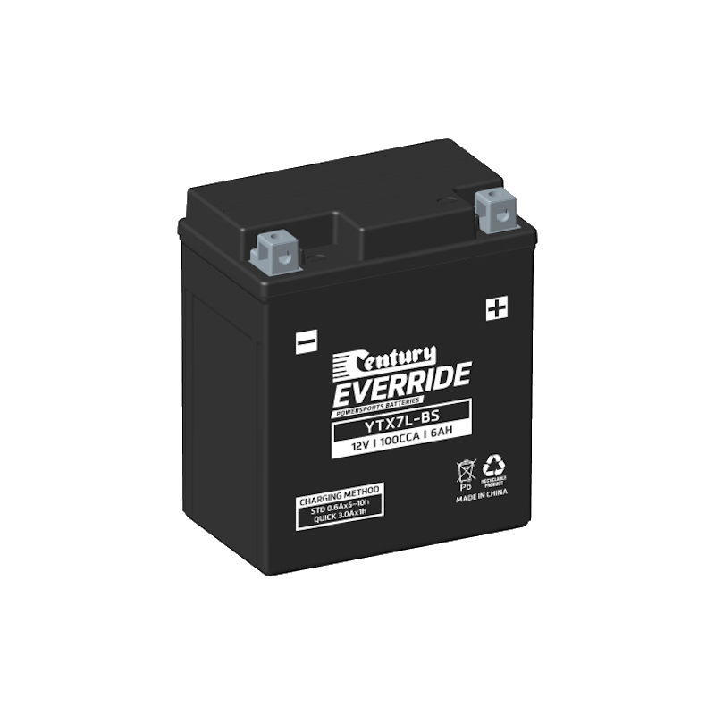 YTX7L-BS Century EverRide MF AGM Battery 100CCA 6AH