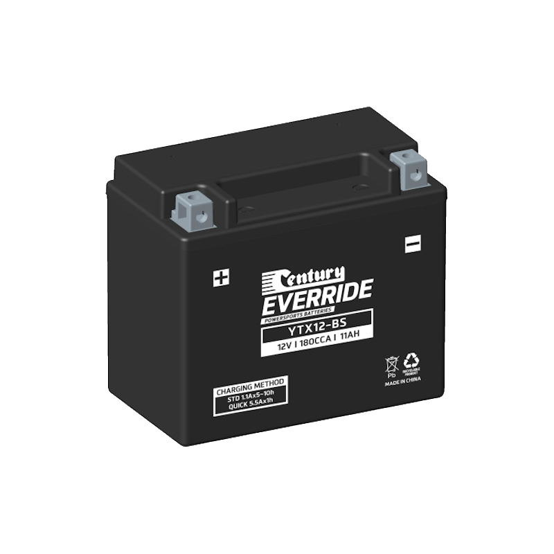 YTX12-BS Century EverRide MF AGM Battery 180CCA 11AH