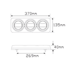 Load image into Gallery viewer, LED Autolamps - LED Black Chrome Reverse with Reflex Reflector 12-24V | Stop/Tail/Indicator Lights
