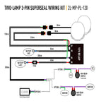 Load image into Gallery viewer, Lazerlamps Two-Lamp Wiring Kit - Mid Power (3-Pin, Superseal, 12V)
