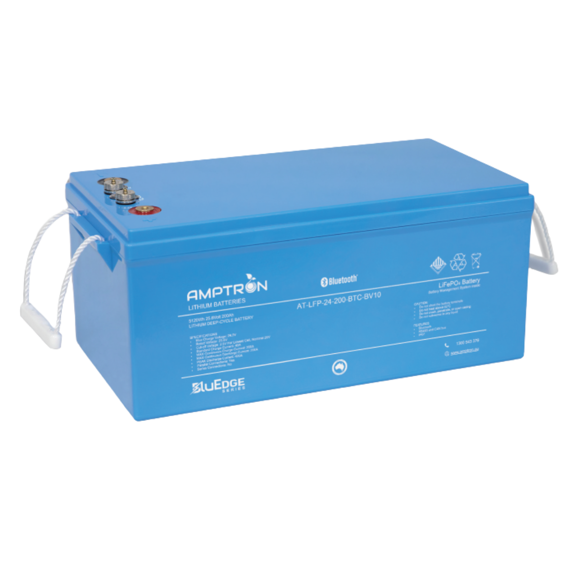 Amptron 24V 200Ah / 200A Cont. Discharge LiFePO4 Lithium Battery