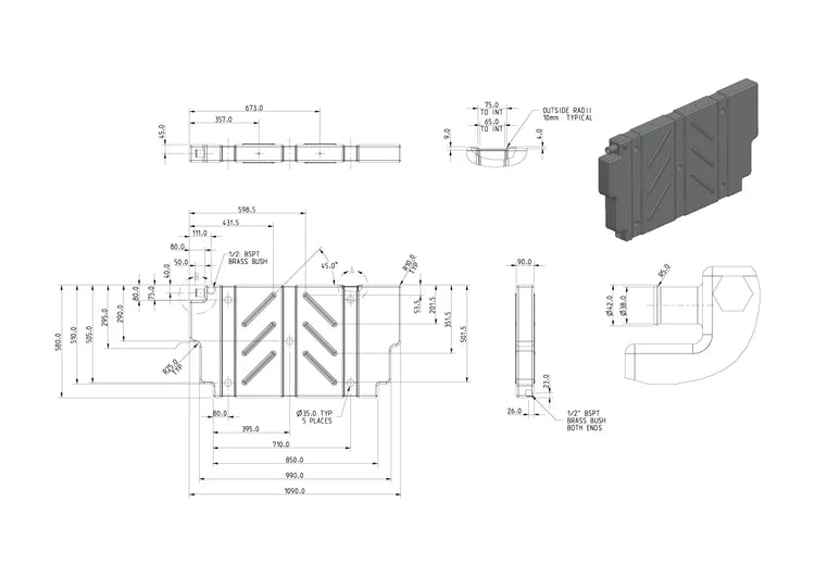 Boab 45L Poly Vertical or Flat Water Tank