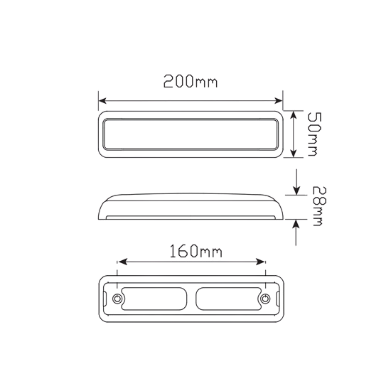 LED Autolamps LED Stop/Tail/Indicator 200x50x28mm 12-24V | Stop/Tail/Indicator Lights