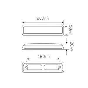 LED Autolamps LED Stop/Tail/Indicator 200x50x28mm 12-24V | Stop/Tail/Indicator Lights