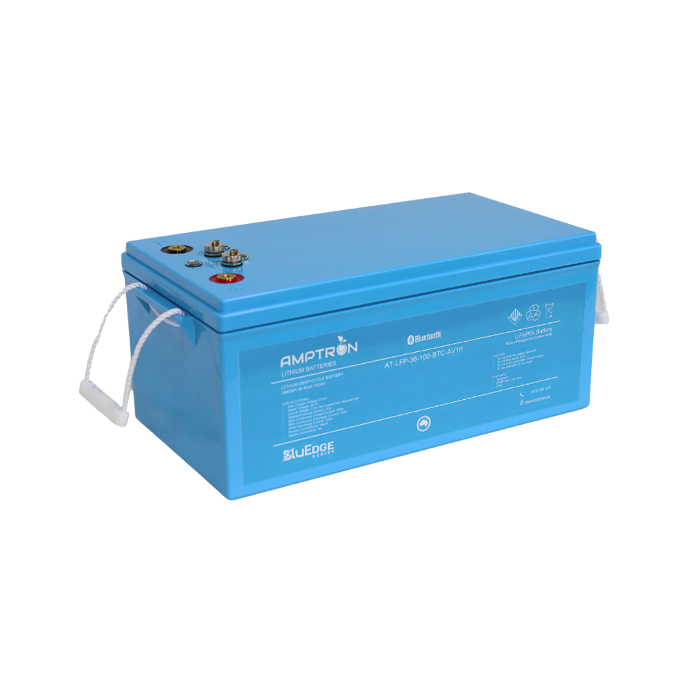 Bluedge 36V 100Ah / 100A Cont. Discharge LiFePO4 Lithium Battery Amptron