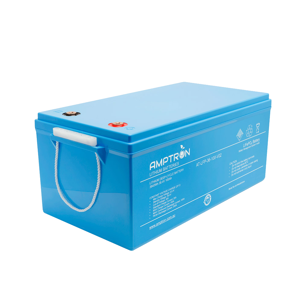 Amptron 36V 100Ah / 175A Cont. Discharge LiFePO4 Lithium Battery