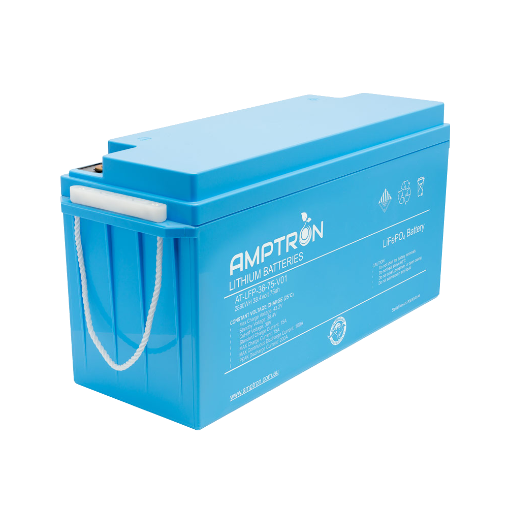 Amptron 36V 75Ah / 100A Cont. Discharge LiFePO4 Lithium Battery