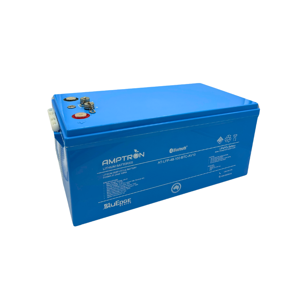 Bluedge 48V 100Ah / 100A Cont. Discharge LiFePO4  Lithium Battery Amptron