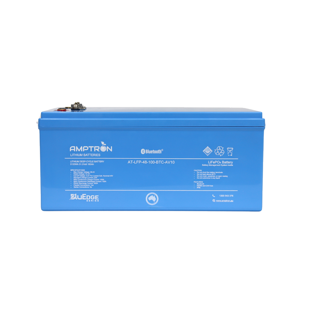 Bluedge 48V 100Ah / 100A Cont. Discharge LiFePO4  Lithium Battery Amptron