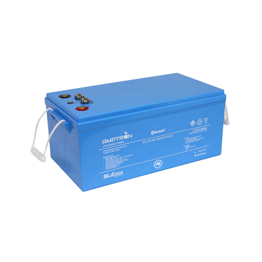 Bluedge 48V 100Ah / 100A Cont. Discharge LiFePO4  Lithium Battery Amptron