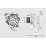 Load image into Gallery viewer, 12V 240A TOYOTA HILUX GUN SERIES 1GDFTV, 2GDFTV Black Series Alternator
