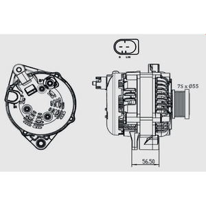 12V 240A ISUZU MU-X 4JJ1, 4JJ3-TCX DSL Black Series Alternator