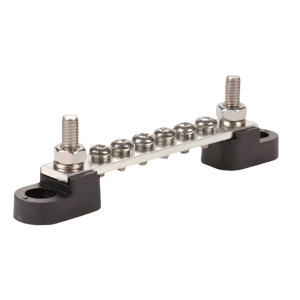 Buss Bar 6 Way 100Amp with 2 Input Studs
