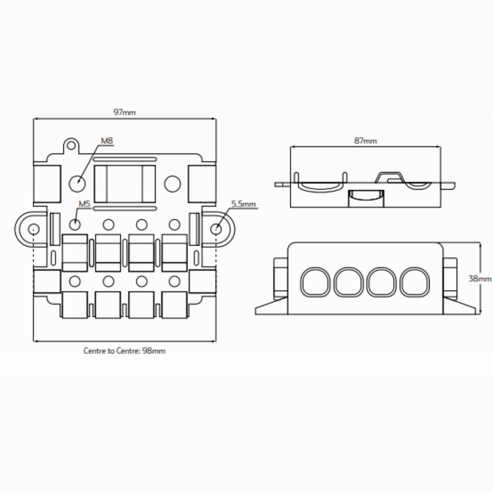 4 Way Midi / Single Mega Holder