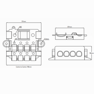 4 Way Midi / Single Mega Holder