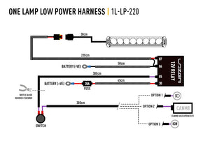 Lazerlamps Single-Lamp Harness Kit (Low Power, 12V) 1l-lp-220 wiring diagram | Light Wiring perthpro auto electrics parts