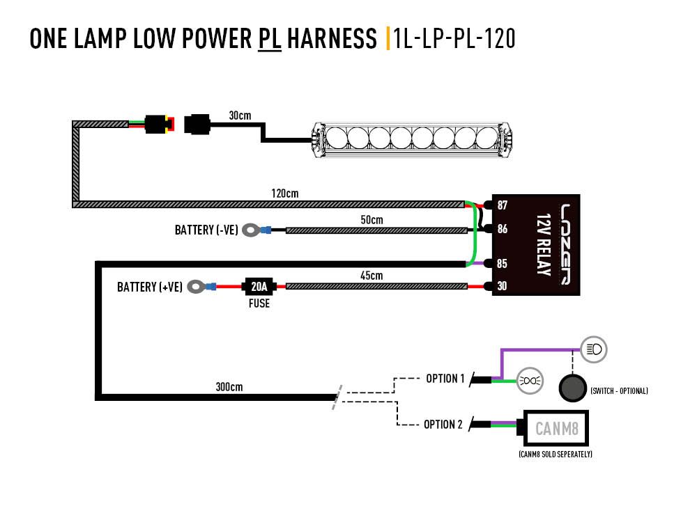 Lazerlamps Single Lamp Harness Kit (Position Light, 12V) | Light Wiring