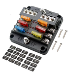 Load image into Gallery viewer, Fuse Block 6 Way Fuse Negative Bus Bar &amp; Red LED &amp; Fuses | Power Distribution
