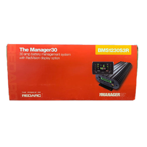 Redarc BMS1230S3R Battery Management System 30Amp The Manager with Redvision Screen Packaging | DC Chargers/Managers | Perth Pro Auto Electric Parts