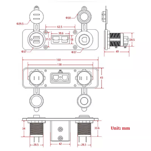 Powerhouse Triple Flush Mount Housing With 50A Plug, Accessory Power Socket & Dual USB Ports | Connectors