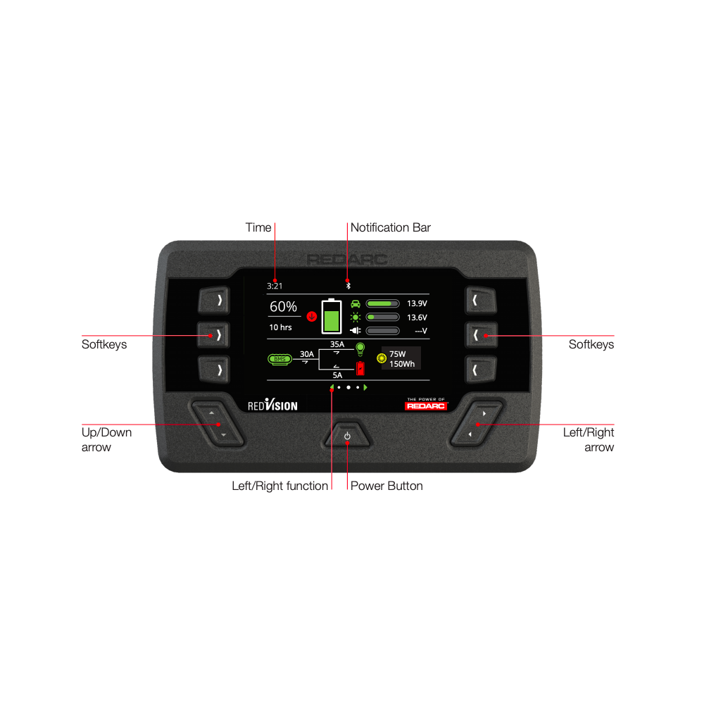 Redarc BMS1230S3R Battery Management System 30Amp The Manager with Redvision Screen Display | DC Chargers/Managers | Perth Pro Auto Electric Parts