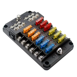 Fuse Block 12 Way Fuse Negative Bus Bar & Red LED & Fuses | Power Distribution