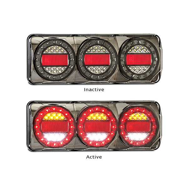 LED-MAXILAMPC3XRW | LED Autolamps - LED Black Chrome Reverse with Reflex Reflector 12-24V | Stop/Tail/Indicator Lights | Perth Pro Auto Electric Parts