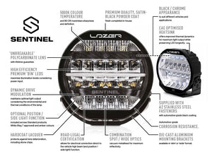 0S7-ELITE-PL-SM lazerlamps sentinel 7 inch slim mount elite driving lights/ spot lights | Perth Pro Auto Electric parts