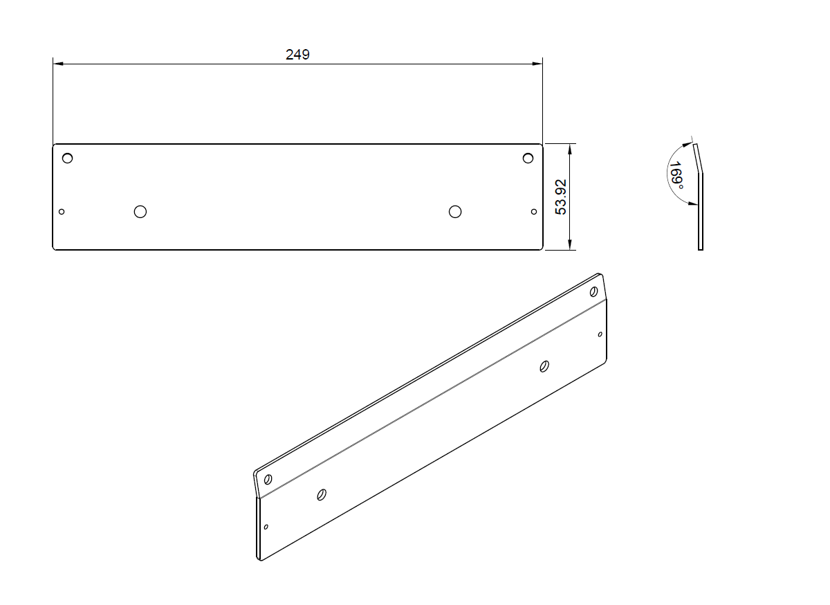 Klarmann Brackets Toyota Landcruiser 70 Series rear door bracket to suit National Luna light